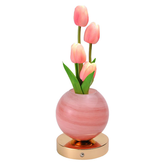 TXGZYBhg Tulip Flower Planet Lamp with Remote Control, Rechargeable Cordless Touch Dimming Artificial Flower Desk Lamp, LED Night Light Romantic Gifts for Girl Women Grandmother (Remote Control)