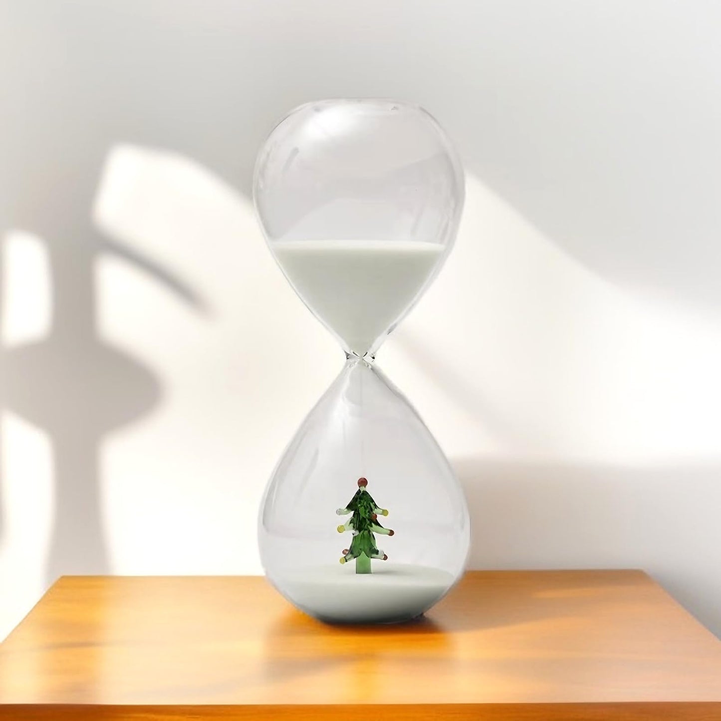 Falytemow 30 Minutes Hourglass Sand Timer Glass Sand Timer Egg Hourglass for Kitchen Brushing Teeth School Teaching (30 Minutes, Christmas Tree)