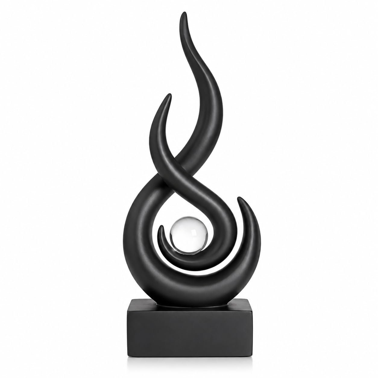 ClookRack Modern Abstract Sculpture Decor, Black Resin Art Statue