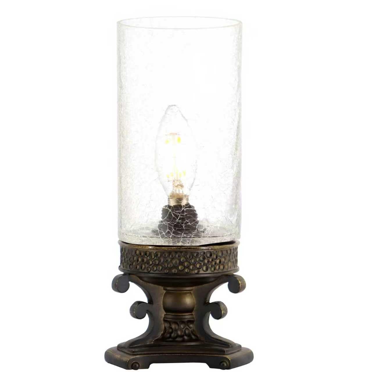 ANYONGLU Glass Table lamp with fine Cracks, Small Candle Holder,