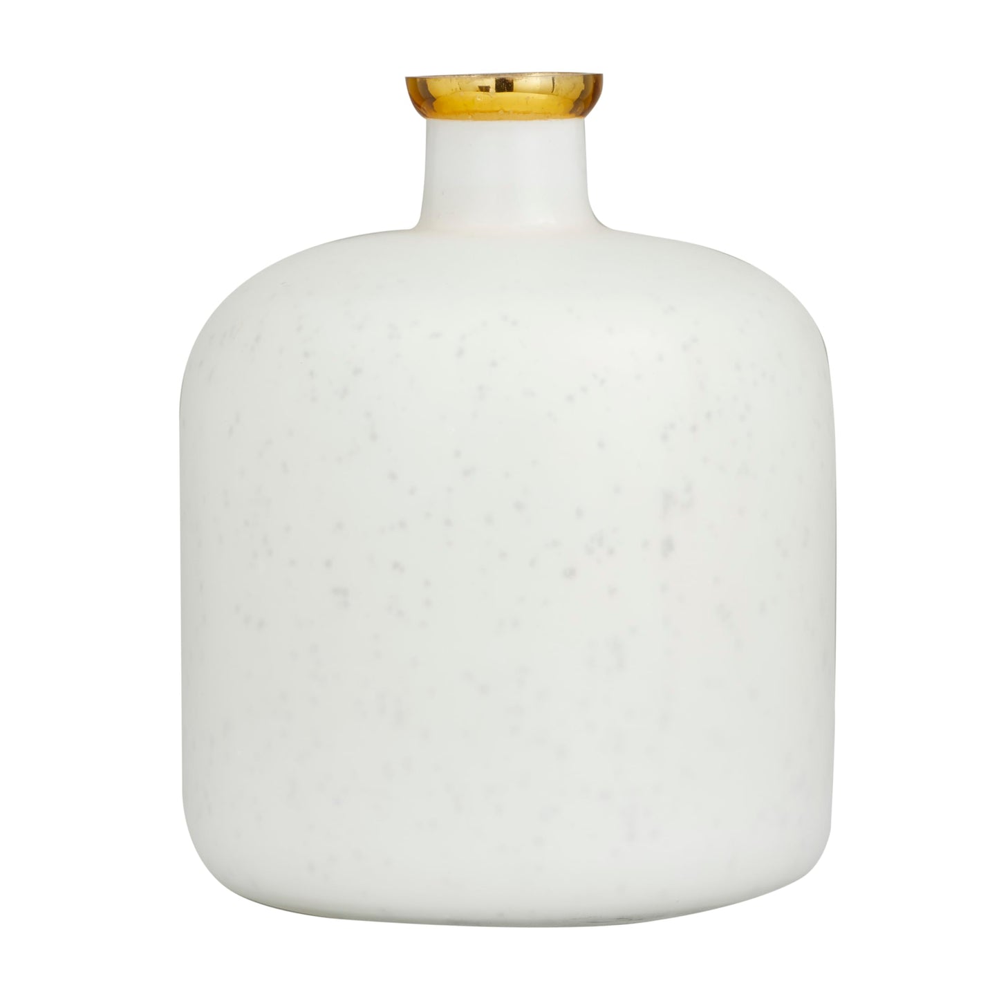Deco 79 Glass Decorative Vase Centerpiece Vase with Gold Rim, Flower Vase for Home Decoration 10" x 10" x 12", White