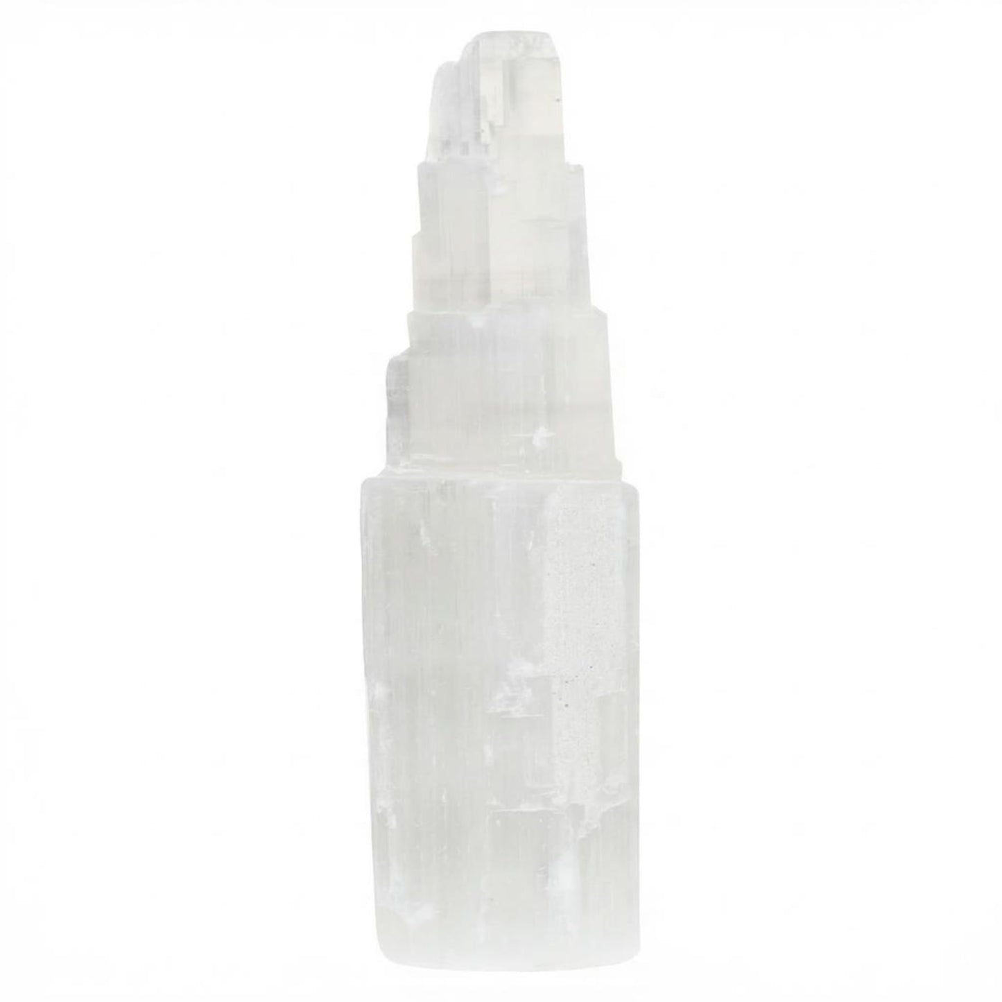 The Chrysalis Stone | Selenite Skyscraper | 8'' Tall | 1 pc | Crystals and Healing Stones, Spiritual Gifts for Women, Reiki, Chakra, Yoga, Meditation Accessories