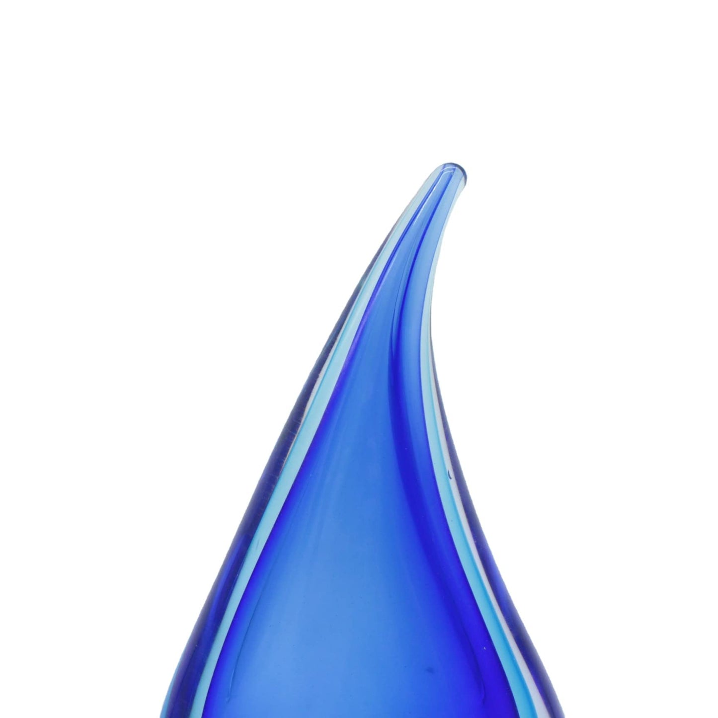 Yao Yuan Hand-Blown Glass Sculpture Glass Decor Murano-Style Glass Statue and Figurine Wonderful Gift, Blue Hollow