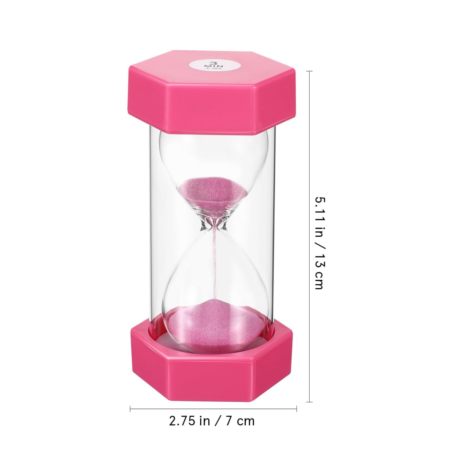 GLEAVI Visual Sand Timer for Kids, 4 Pcs Shatterproof Hexagonal Hourglass Timers (3, 10, 15, 30 Min), Anti-Roll Colorful Countdown Clock for Classroom, Toothbrushing, Study Focus, Visual Schedu
