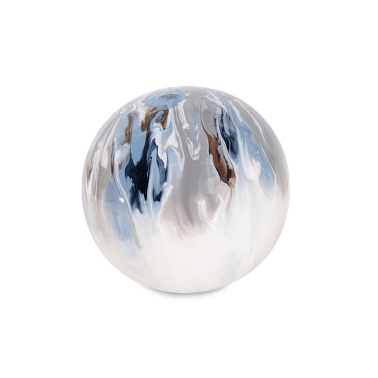 Howard Elliott Collection Aegean Blue Orbs- Medium Round Blue 4.3/4H X 4.3/4W X 4.3/4D