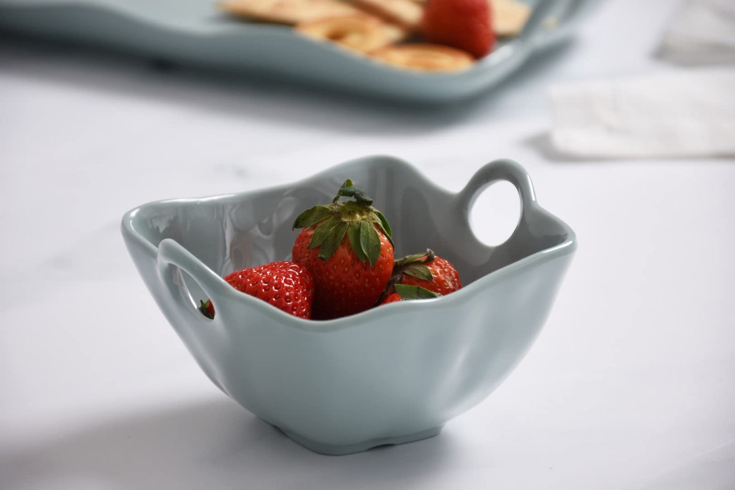 Pampa Bay Shatterproof Melamine Snack Bowl, 5.3 Inch, Food, Freezer, Dishwasher Safe, Aqua