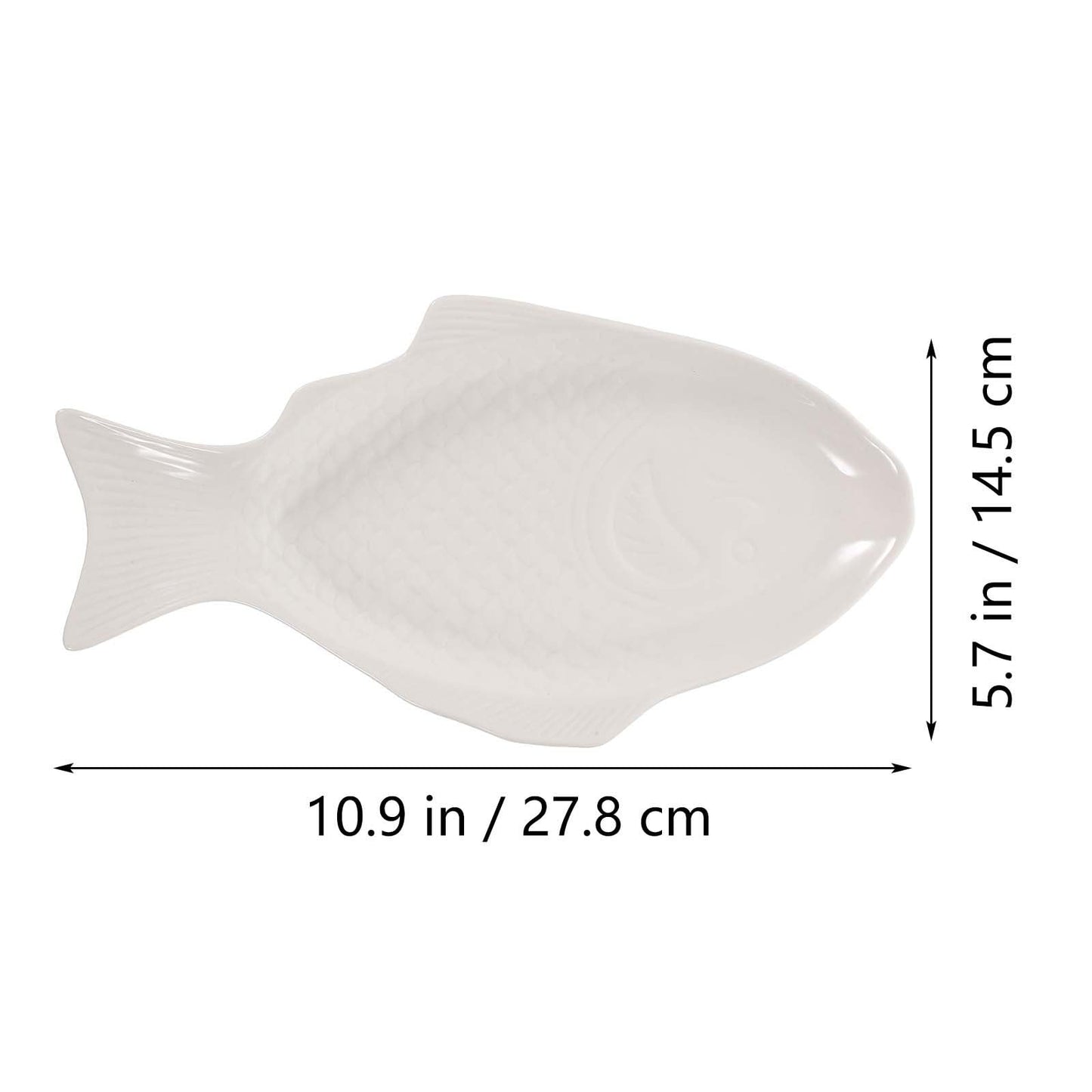 DOITOOL Creative Fish Plate Ceramic Serving Platter 11 Inch Fish Shaped Dish Snack Storage Tray for Home Dinner Party Restaurant