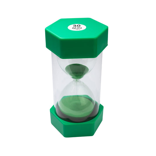 TeacherFav Sand Timer for Kids - 30 Minute Green - 6.3 inches Hour Glass Acrylic Covered Clock for Classroom, Home & Kids Room - Large Single Pack