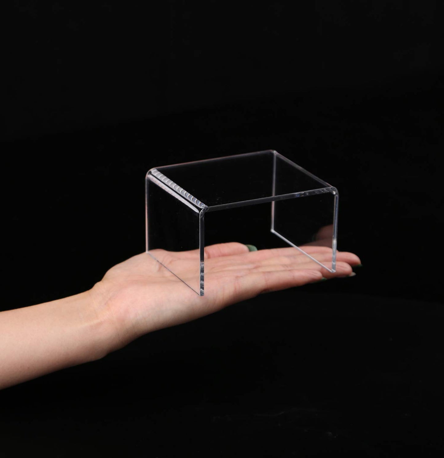 Jusalpha 12 Packs Clear Acrylic Display Risers Showcase for Jewelry, Risers Display for Funko POP Figures,Clear Cake Stands for Candy Dessert Table Decorations 4" x 3''x 2'' (12 PC)…