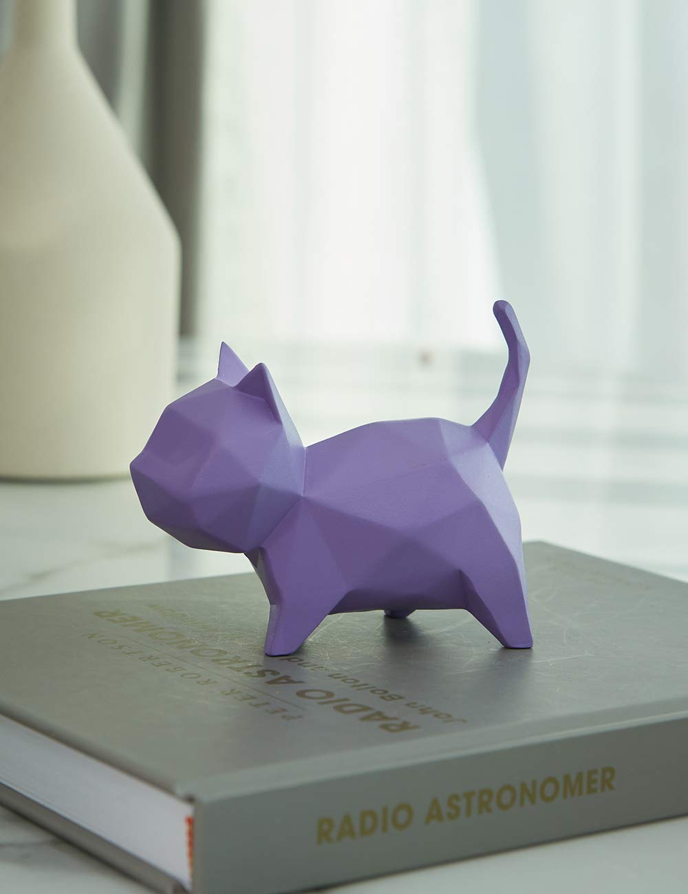 HAUCOZE 5pcs Cat Sculpture Statue Geometric Figurine Modern Home Decor Table Centerpiece Gift for Bedroom Living Room Office
