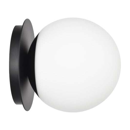 Hanaloa Wall Sconces, 1 Light Modern Globe Sconce in Matte Black, Wall Light for Bedroom Bathroom Living Room & Hallway Vanity Lighting, Ceiling Light Fixture