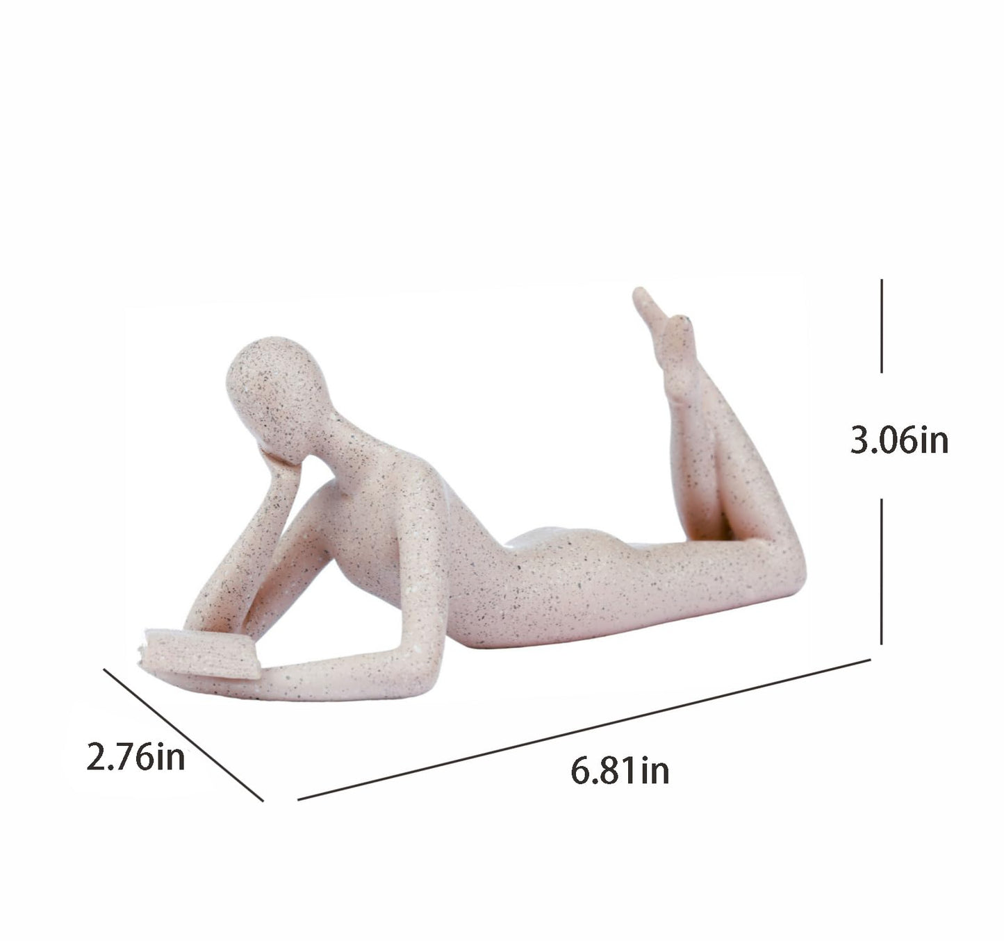 ZMLOOK "Reading Woman Thinker Sculpture is a Modern Abstract Decorative piece, a Favorite Among Book Lovers and Thinkers, Suitable for Placement in Living Rooms, Offices, and bedrooms. (Sandstone A)
