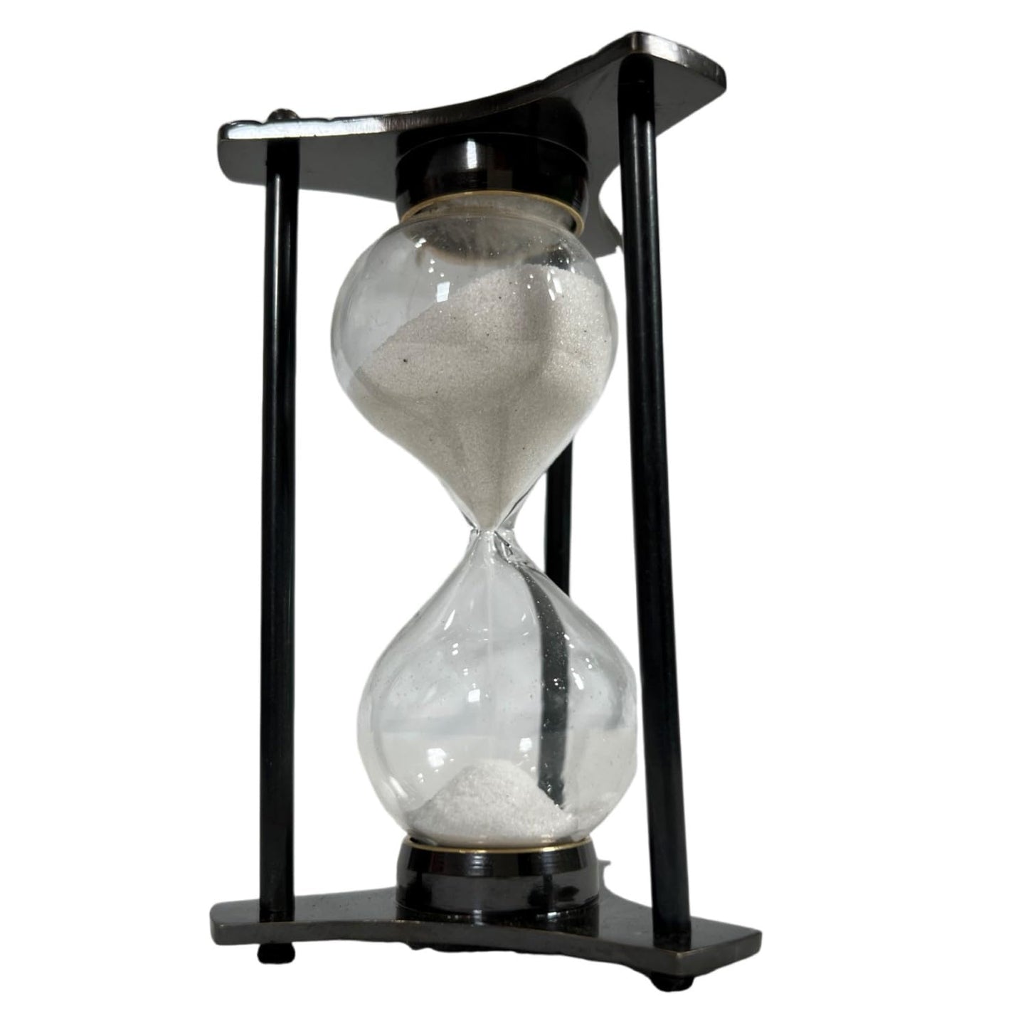 Modern Black Hourglass Timer 1 Minute – Sleek Minimalist Sand Clock for Office, Meditation, Mindfulness, Aesthetic Room Decor & Study Desk Focus Timer