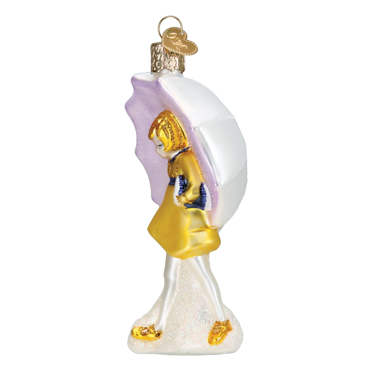 Old World Christmas Morton Umbrella Girl Glass Blown Ornament for Christmas Tree, Handcrafted Holiday Decoration, Kitchen Collection