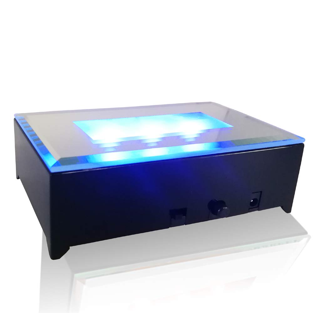 FANZI LED Rectangular Light Display Base for Crystals Glass Art Light Display Stand 3D LED Lights Ornament Lamp - Black