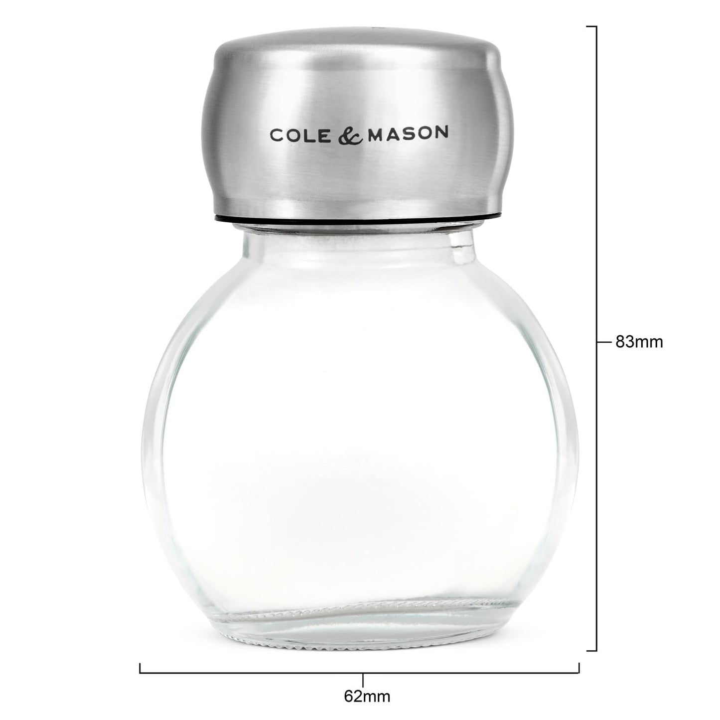 Cole & Mason Darlington Salt & Pepper Shaker Gift Set - Salt and Pepper Shakers - Home & Kitchen Accessories - Kitchen Essentials - Acrylic & Stainless Steel Shaker Set