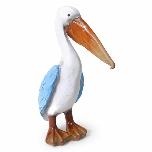 Delicate Moment Coastal Pelican Decor Figurine, Resin Nautical Beach Bird Statue, Ocean Style Home Ornament for Shelf Desktop Mantel Decoration Gifts