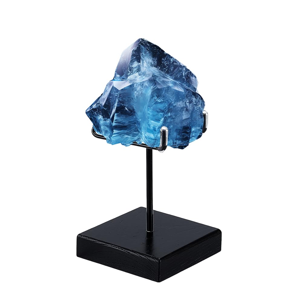NBEADS Rock Display Stand, 2.58x2.58x4.92 inch Metal Crystal Display Holder Mineral Specimen Display Easel Holder for Gemstones Geodes Mineral Agate Home Office Decor, Black