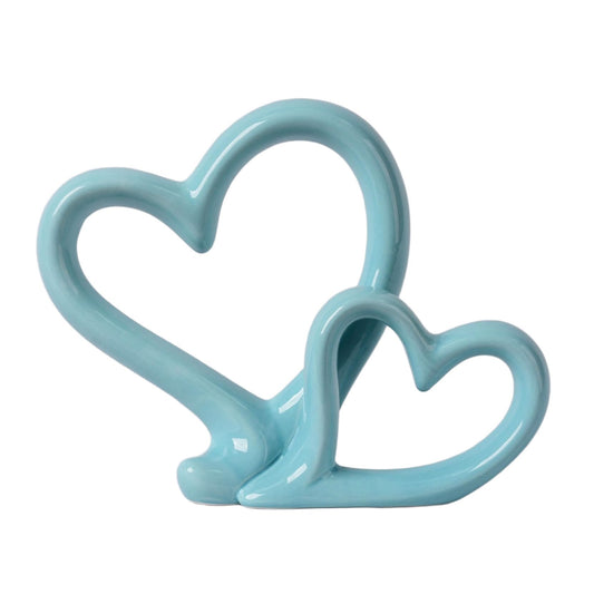 HAUCOZE Heart Statue Figurine Modern Art Sculpture Romantic Home Decor Ceramic Ornament Gift for Living Dining Room Bedroom 9.5 Inch