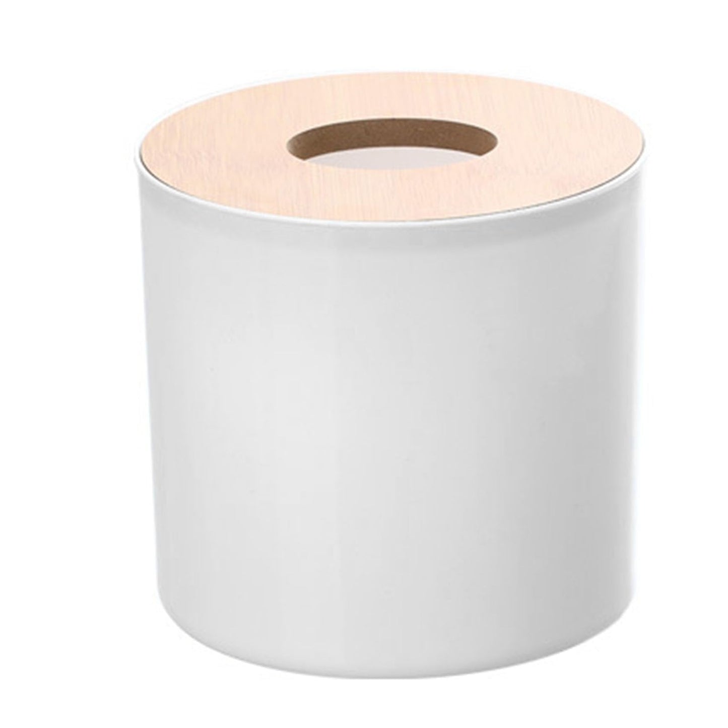 2PCS Modern Round Wooden Tissue Box Cover Holder. Modern Round Facial Tissue Dispenser Box with Cover for Bathroom Vanity Countertops Bedroom Dressers Stands Desks Tables 12.5 * 13.3in