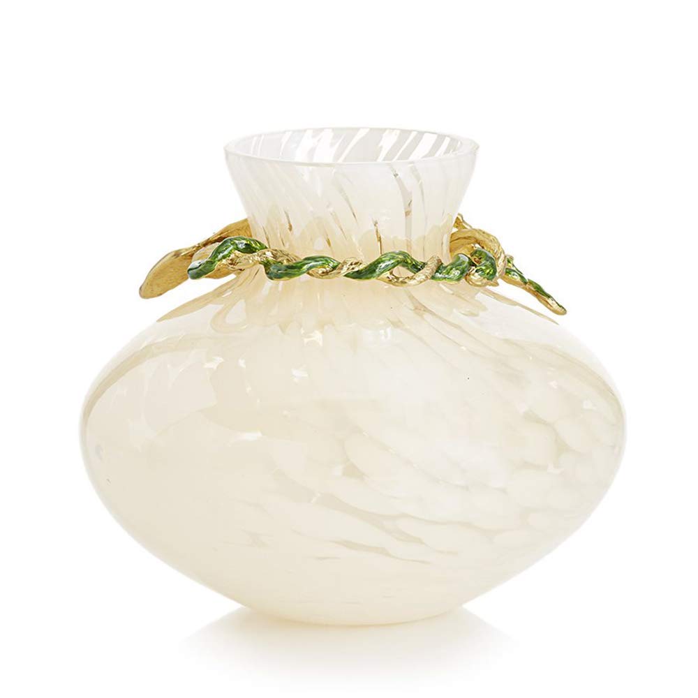 Jay Strongwater Holland Leaf and Flower Vase - Provence #SDH6634-276
