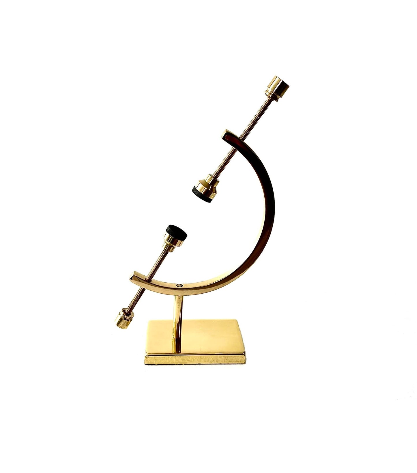 Clearco Artifact Display Stand Coin holder, Caliper Style Mineral and Sphere Display Stand For Minerals, Ornaments, Gems, Shells, Coins, Spheres, Artifacts, etc., Brass, 6 inches