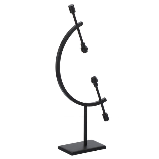 PATIKIL Metal Sphere Display Stand, Hold Up to 2.8" Crystal Sphere Holder Caliper Stand for Displaying Globes Minerals Decorations Souvenirs Ornament, Black