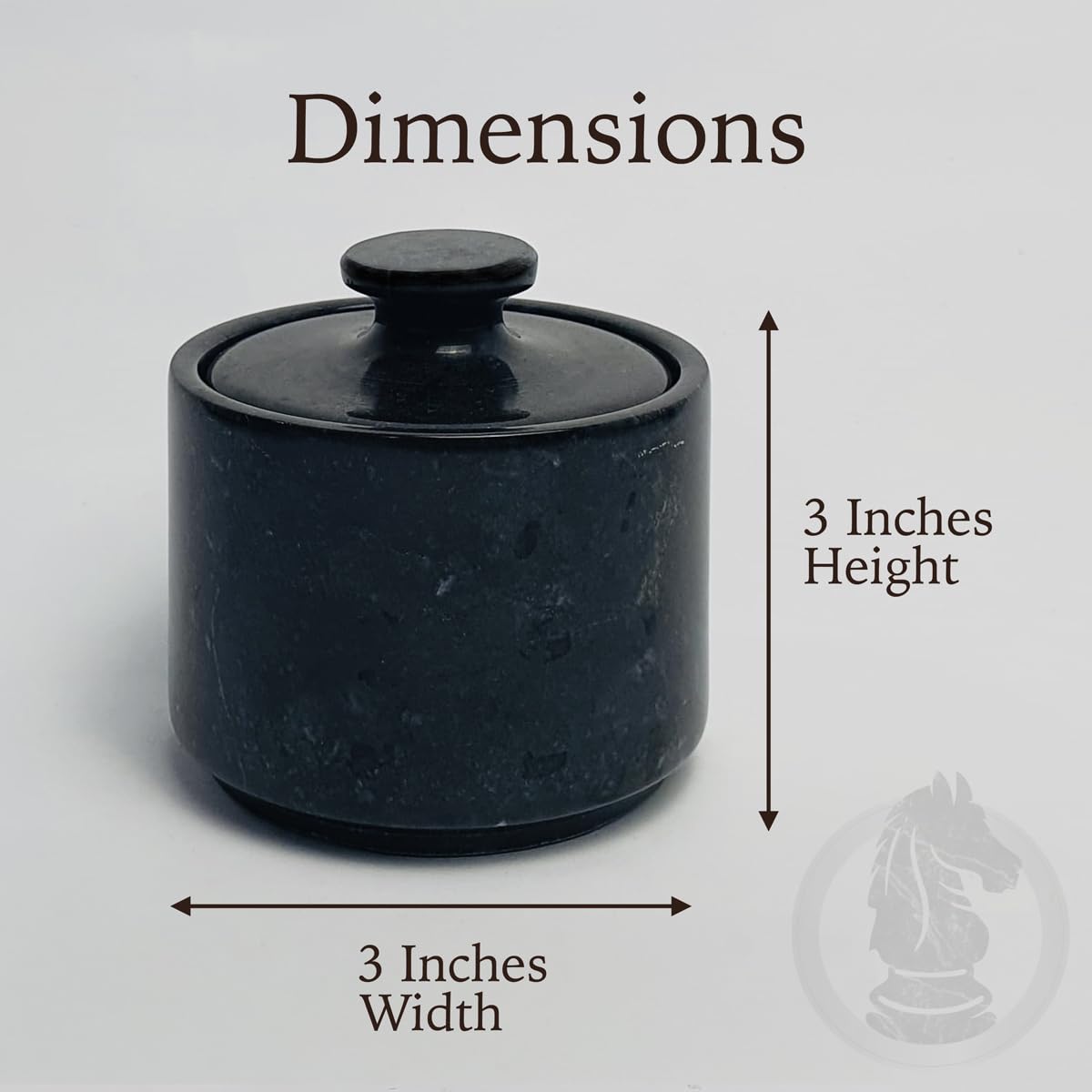 Marmor Krafts Handcrafted 3-Inch Black Single Marble Salt Cellar with Lid | Elegant Kitchen Decor, Salt Keeper Bowl, Spice Jar | Perfect for Flaky Sea Salt & Himalayan Pink Salt