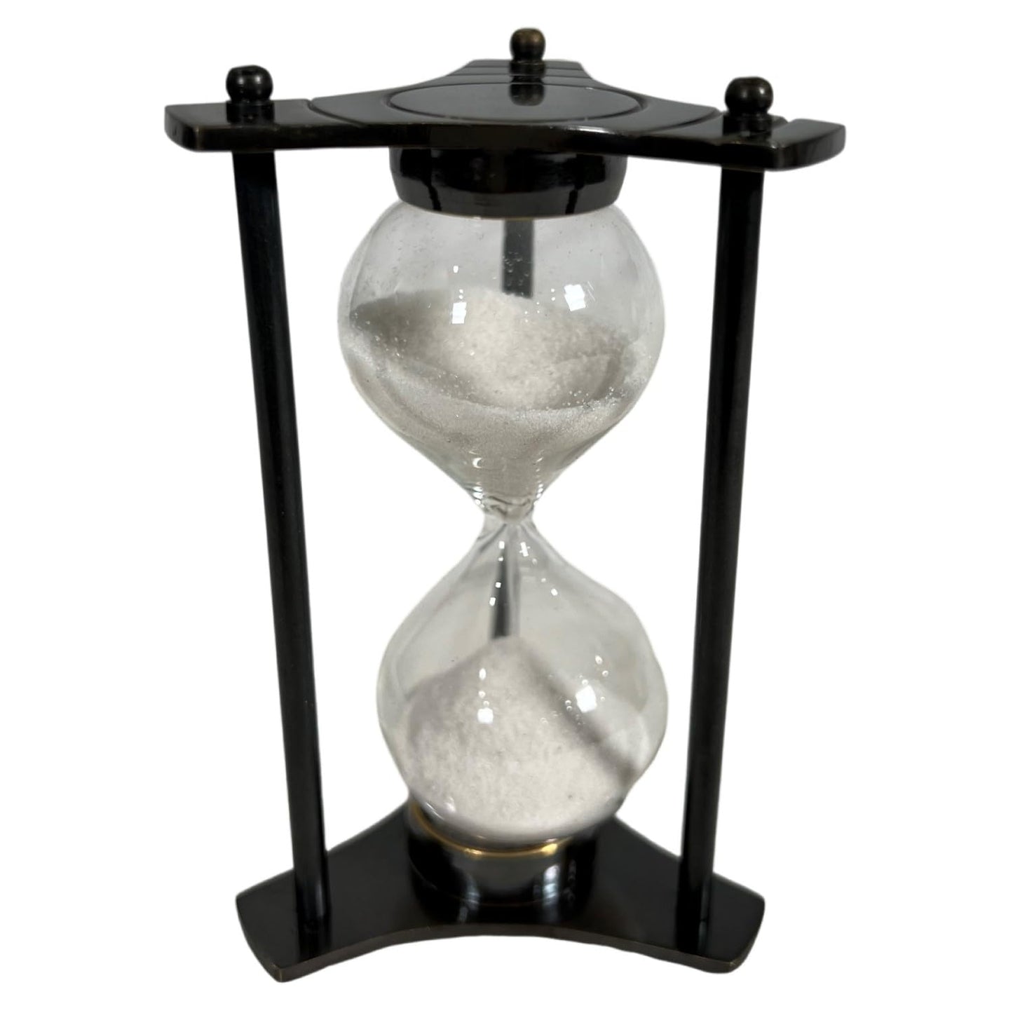 Modern Black Hourglass Timer 1 Minute – Sleek Minimalist Sand Clock for Office, Meditation, Mindfulness, Aesthetic Room Decor & Study Desk Focus Timer
