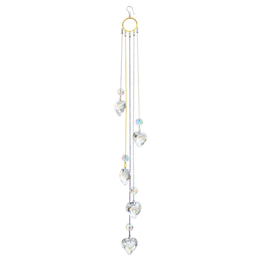 Crystals Heart Prisms Suncatcher Hanging Ornament Rainbow Maker for Home,Garden Decoration (Heart)