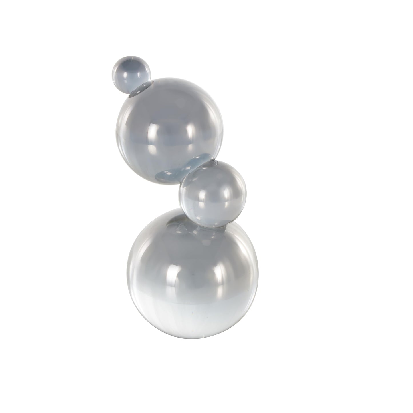 Deco 79 Glass Abstract Decorative Sculpture Stacked Orbs Home Decor Statue, Accent Figurine 4" x 4" x 8", Clear