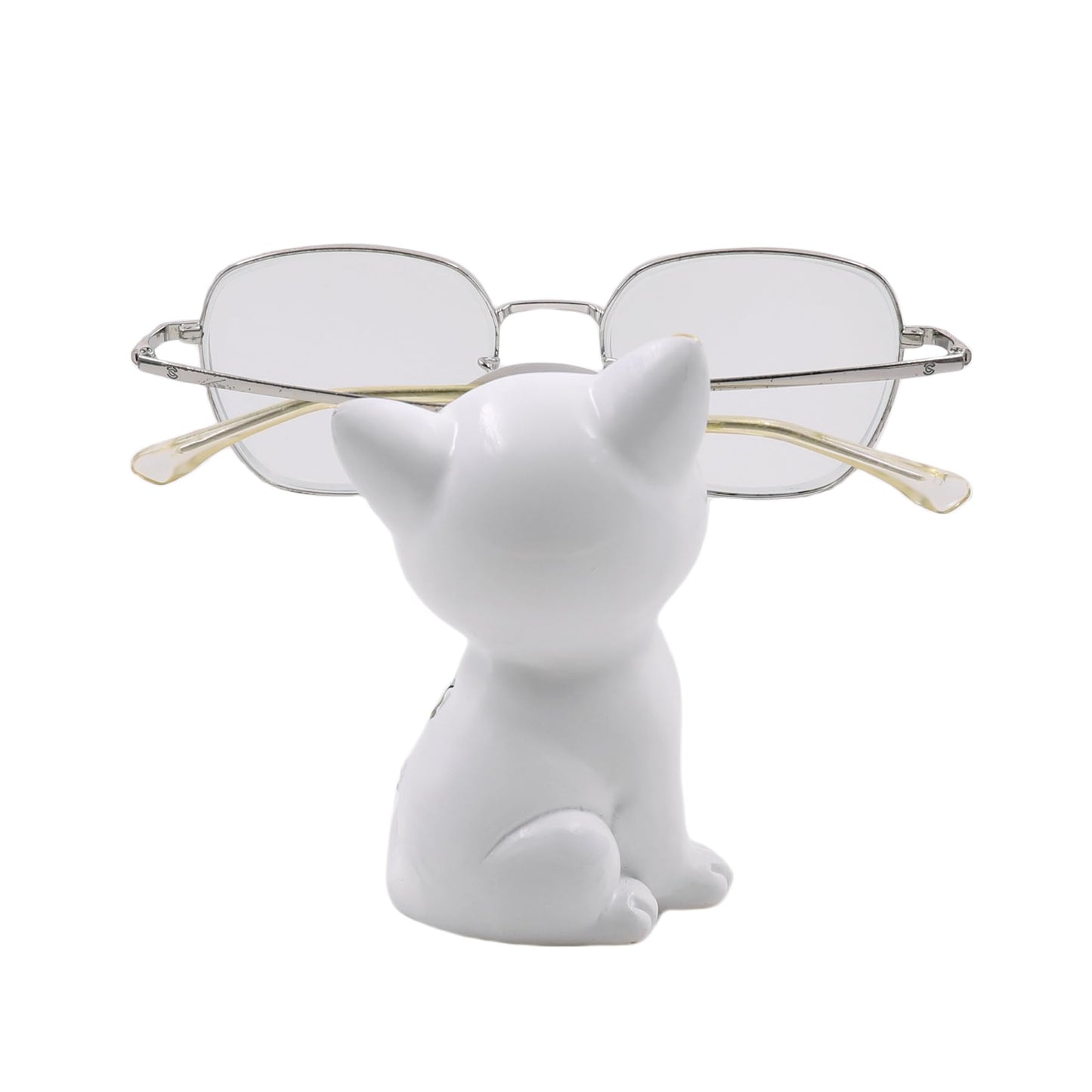 MOSSTYUS Cute Cat Animals Shaped Resin Sunglasses Eyeglass Holder Spectacles Display Stand Glasses Accessories Home Decor,White