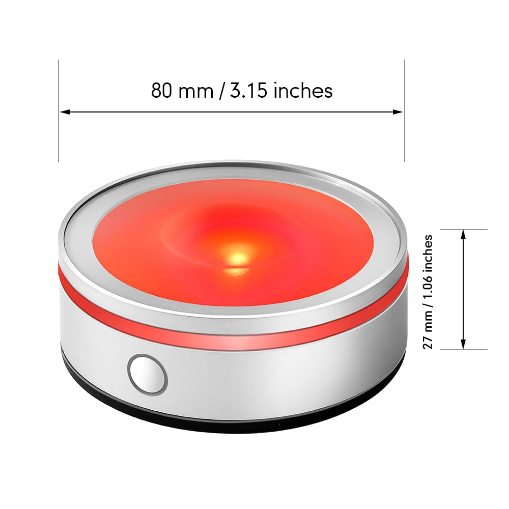 ZRENJHUS LED Light Base for Ball Round Display Stand for Crystal Ball Glass Art Multicolor Lighted Display Stand Pedestal with 12 Colorful Modes - Concave