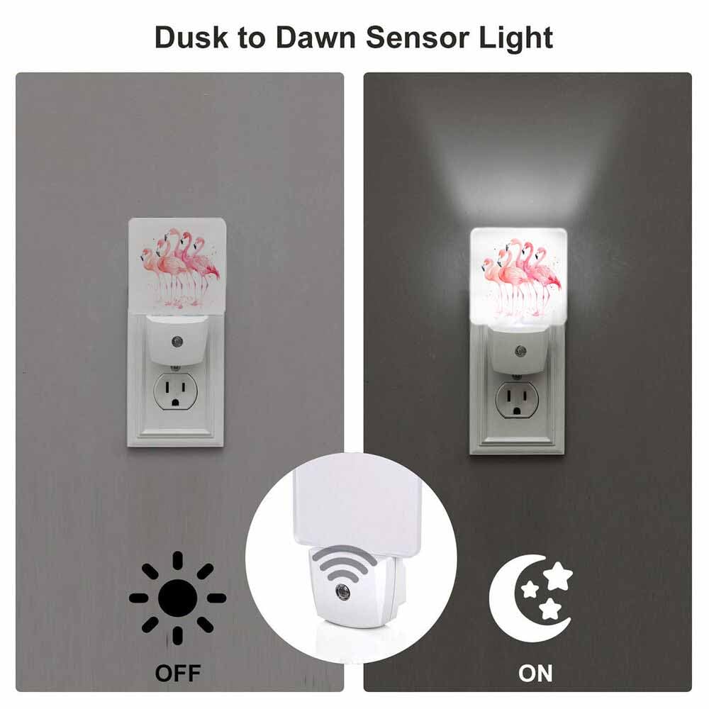 CNupgoS Flamingos Night Light Plug-into Wall Pink Animals Nightlight Lamp with Dusk to Dawn Sensor, Led Lamp 0.5W Energy Efficient for Home Decor