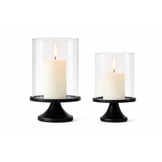 Set of 2 Vintage Black Candle Holders, Candle Sticks Holder Decor, Modern Decorative Tapered Candlestick Holders Centerpiece for Dining Table Centerpiece, Wedding, Party Decor