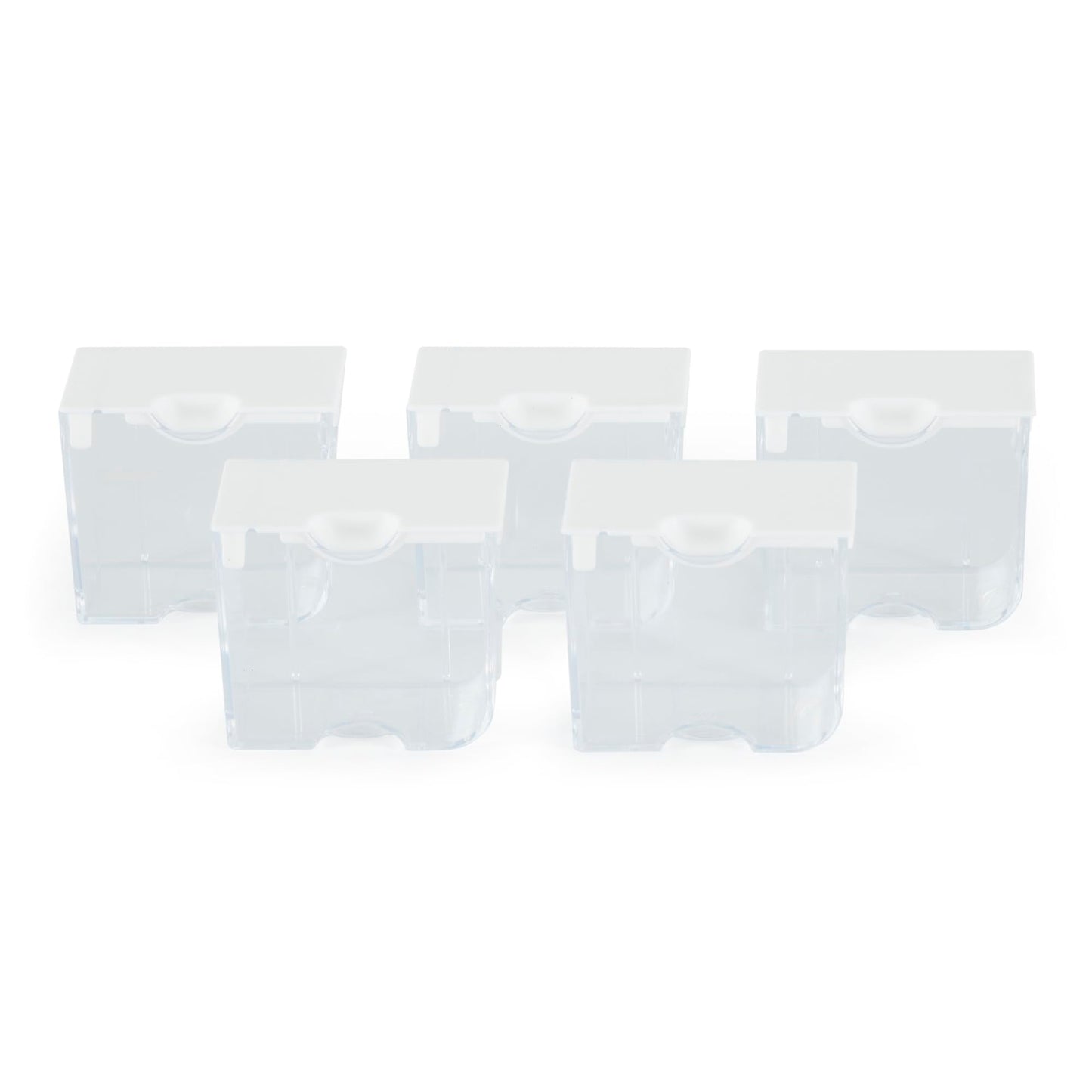 Elizabeth Ward Bead Storage Solutions Clear Plastic Storage Containers (5pc) – Medium – Organize Beads, Jewelry Making and Craft Supplies, Earrings and More – Securely Snaps Shut, 1-3/4” x 2” x 1-1/8”