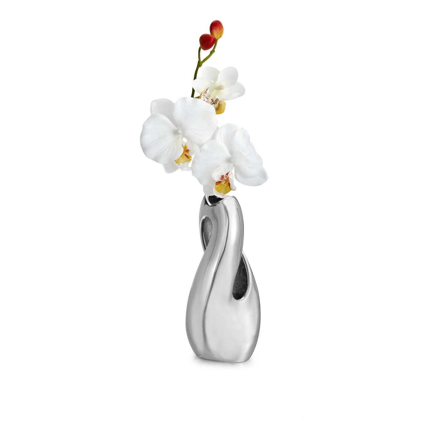Nambe Pebble Twist Bud Vase | 8-Inch | Vases for Centerpiece Table Home Indoor Desk Décor | Mid Century Modern Style Vase for Wedding Housewarming Gift | Made of Metal Alloy