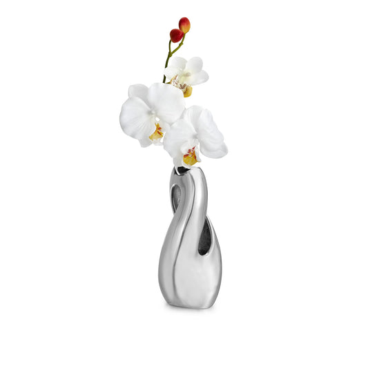 Nambe Pebble Twist Bud Vase | 8-Inch | Vases for Centerpiece Table Home Indoor Desk Décor | Mid Century Modern Style Vase for Wedding Housewarming Gift | Made of Metal Alloy