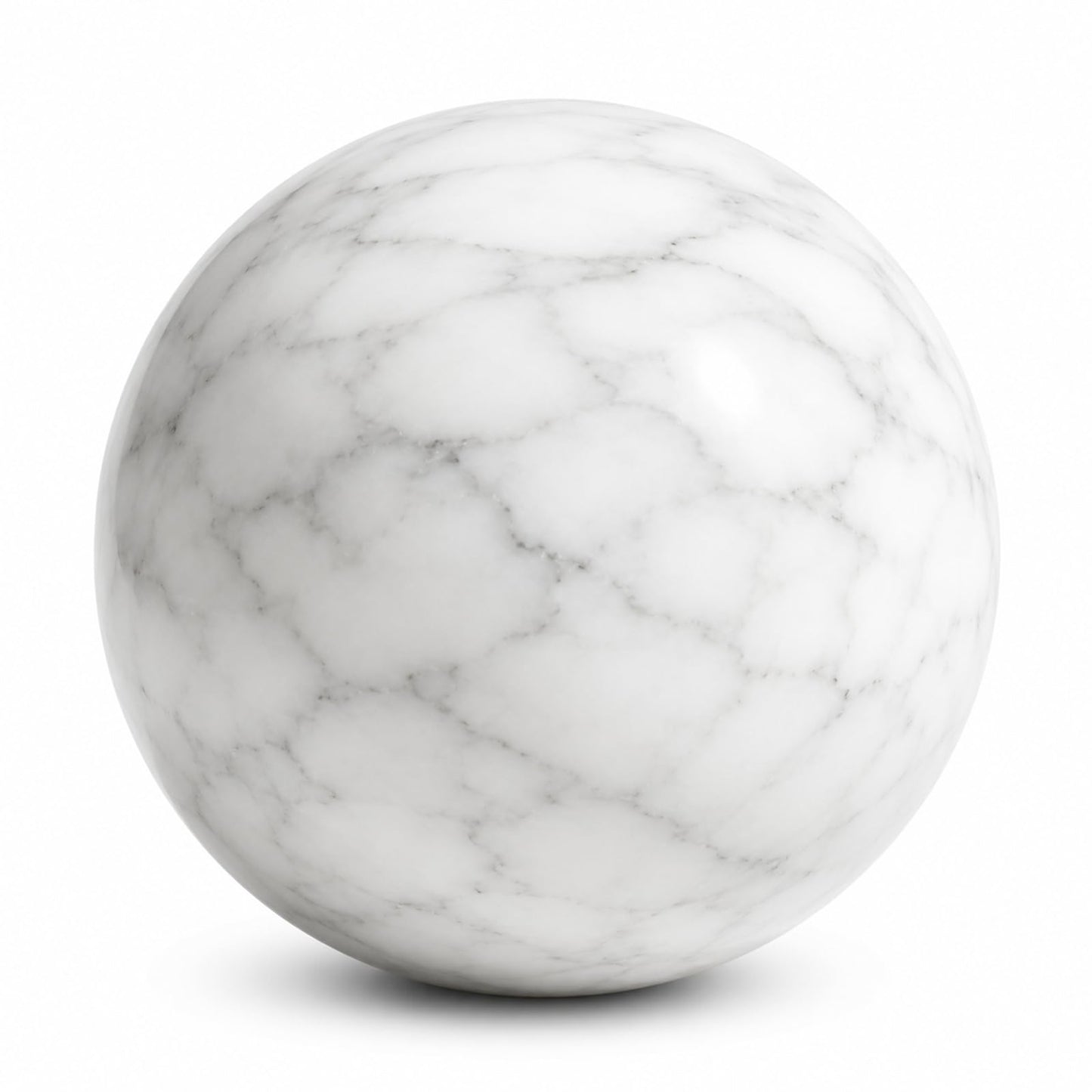 SIRIZEN-DIVING White Marble Decorative Sphere, 12cm Natural Stone Orb