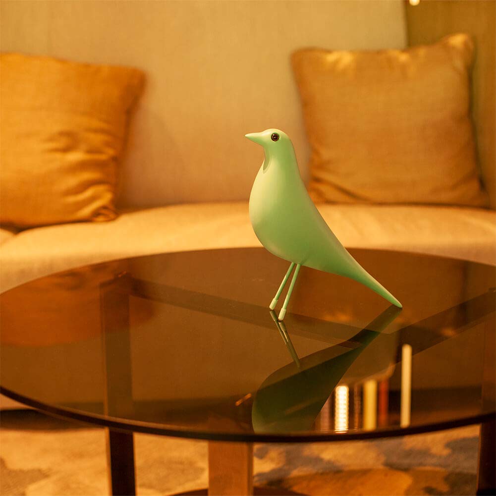 Mid Century Modern Bird Sculpture, Large Resin Bird Figurine(Blue)