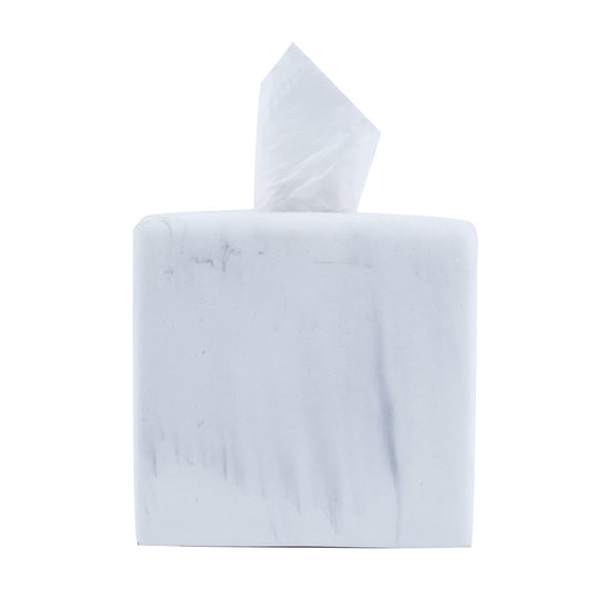 Hymmah Modern Square Tissue Box Cover Holder,Bathroom Accessories Decor Unique Design Tissue Box Cover for Bathroom Vanity Counter Tops Also Great for Bedrooms and Living Rooms