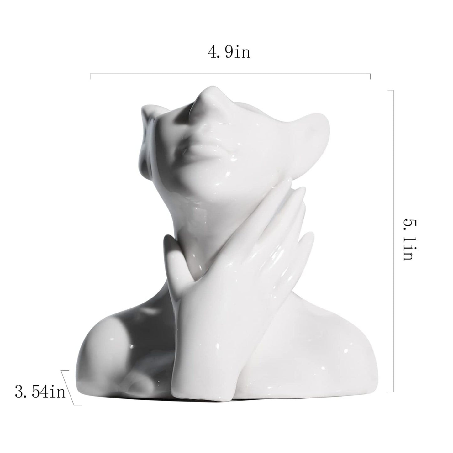 XSMXLNKWL Ceramic Face Vase White Flower Vase for Decor, Female Face Vase Art, Modern Decorative Vase Centerpiece for Table, Shelf, Living Room, Office, Bedroom, Small
