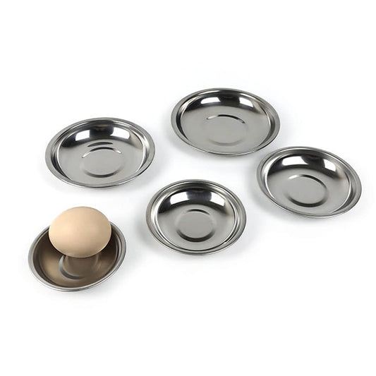 esowemsn 10PCS Stainless Steel Sauce Dishes Mini Appetizer Serving Plates 3inch Round Seasoning Dishes Sushi Dipping Bowl for Home Kitchen Restaurant