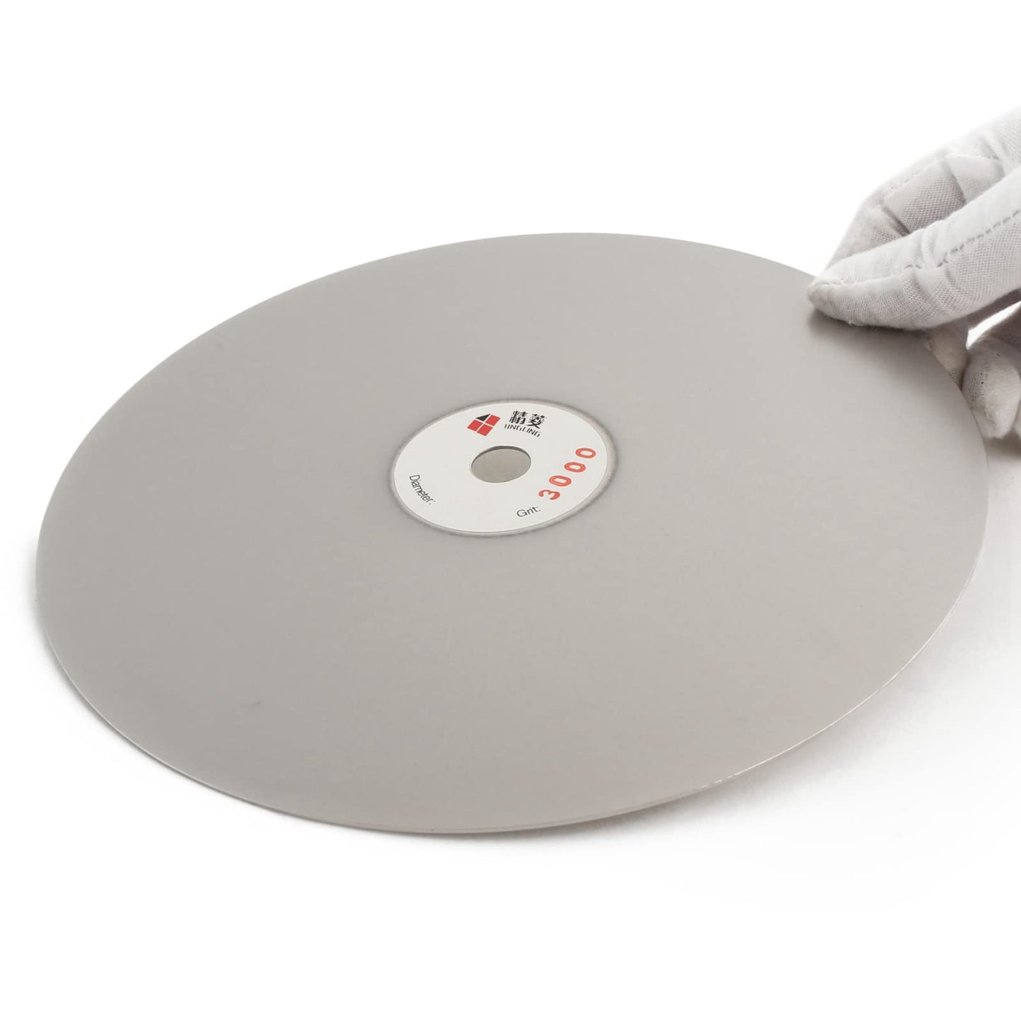 JINGLING 8" Inch Diamond Grinding Disc 3000 Grit Flat Lap Disk Lapping Plate Sanding Pads Lapidary Tools for Stone Pottery Faceting Machine