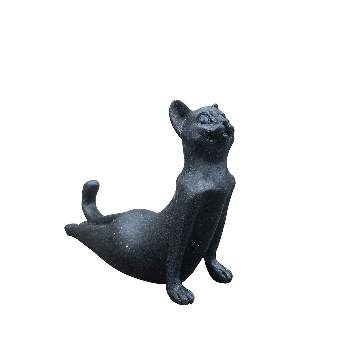 Artgenius Meditation Cat Yoga Pose Statue Black Yoga Cat Figurine Zen Decor