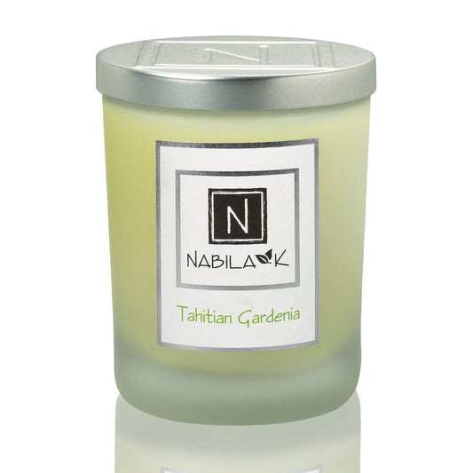 Nabila K - Tahitian Gardenia - Soy-Based Candle - Lemon, Cinnamon, Jasmine, Sweet Muguet & Spicy Coriander - Hand-Poured - Cotton Wick - Aromatherapy Candle w/Essential Oils - Made in USA - 14 oz