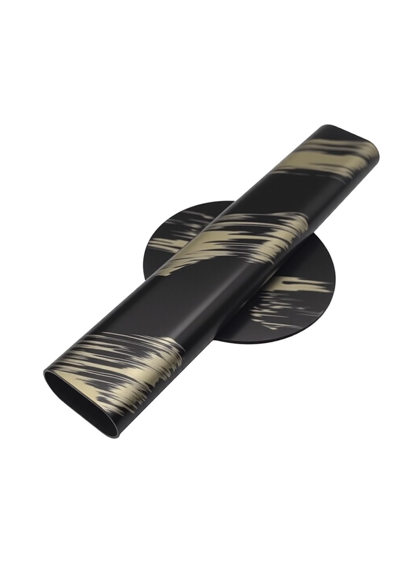 Self Adhesive Wall Vase Metal Tube Decoration Holder Used to Display Dried Flower, Faux Flowers, Fake Flowers, Also Suitable for Cemetery Memorial Decoration (2 Pcs Black and Gold Stripe)