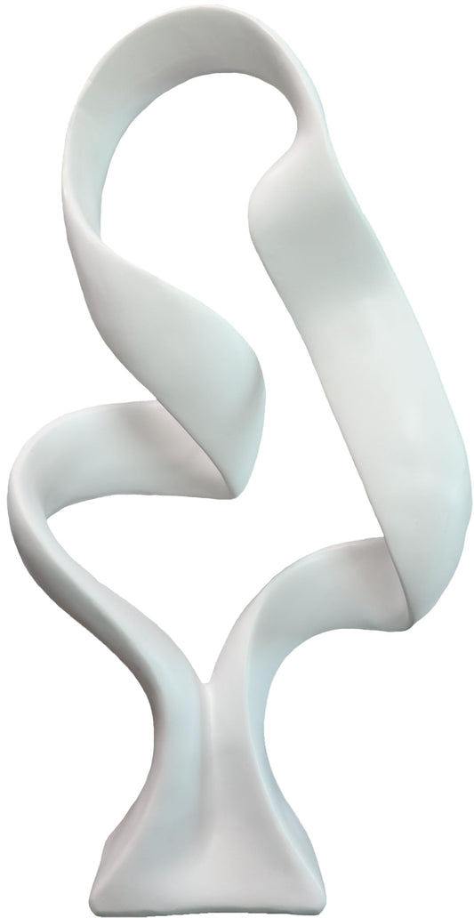 LAIKEARTS 15" Modern Abstract Ribbon Decorative Sculpture, Knot Sculptures,Home Decor,Coffee Table Statues,Dining Living Room Desk Decor（White）