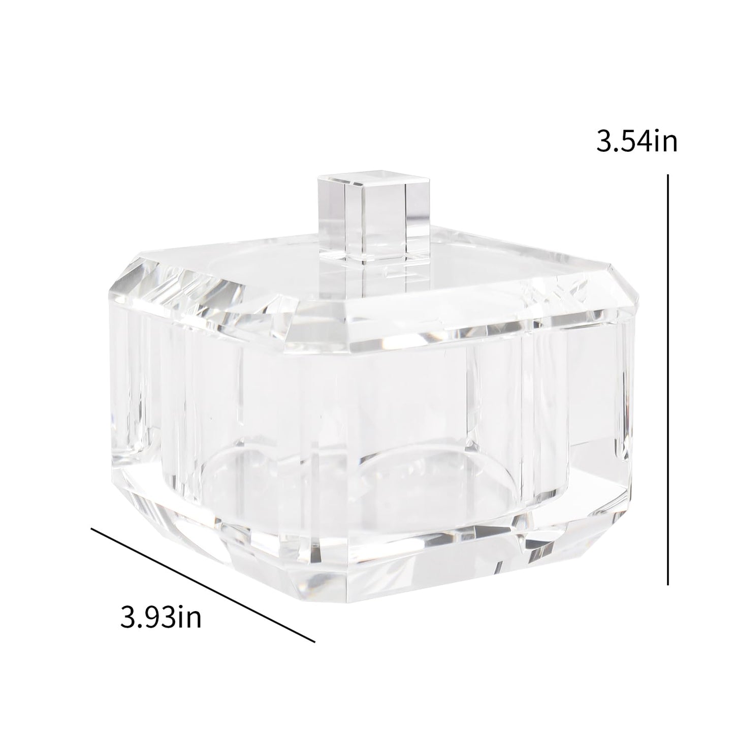 Marvala Crystal Candy Dish with Lid, Clear Candy Containers Desk Decor, Jewelry Box Candy Jar W 4" x H 3.5", Comes With Gift Box