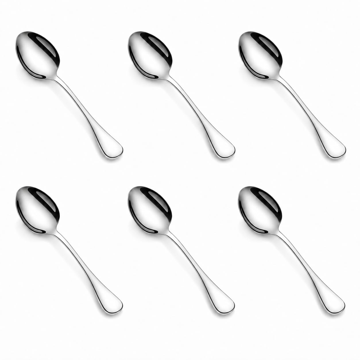 Artaste Rain 18/10 Stainless Steel Espresso Spoon Set of 6, Silver, 4.85-Inch